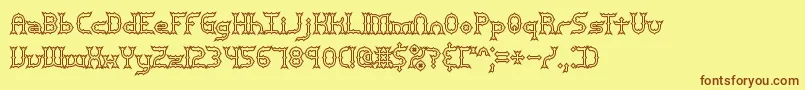 mincer Font – Brown Fonts on Yellow Background