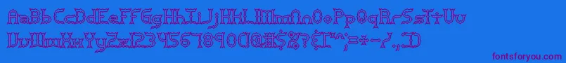 mincer Font – Purple Fonts on Blue Background