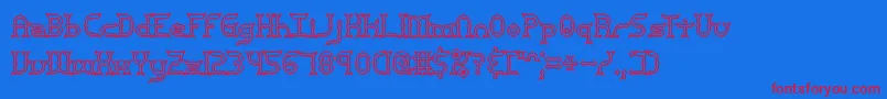 mincer Font – Red Fonts on Blue Background