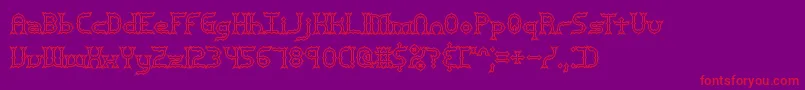 mincer-Schriftart – Rote Schriften auf violettem Hintergrund