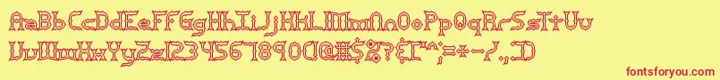 mincer Font – Red Fonts on Yellow Background