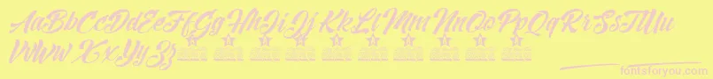 Mind Rescue Personal use Font – Pink Fonts on Yellow Background