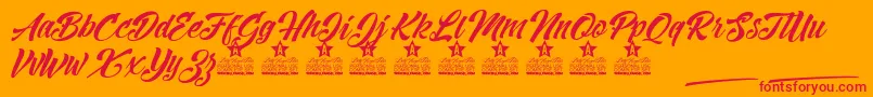 Mind Rescue Personal use Font – Red Fonts on Orange Background