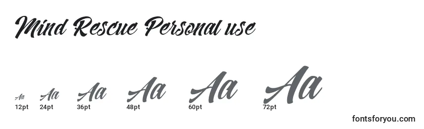 Mind Rescue Personal use Font Sizes