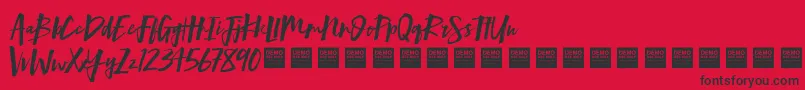 Mind Rush   Demo Font – Black Fonts on Red Background