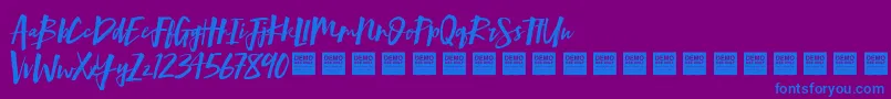 fuente Mind Rush   Demo – Fuentes Azules Sobre Fondo Morado