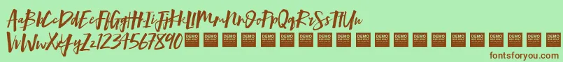 Mind Rush   Demo Font – Brown Fonts on Green Background