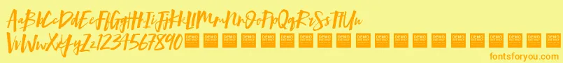 Mind Rush   Demo Font – Orange Fonts on Yellow Background