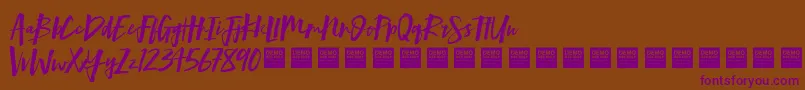 Mind Rush   Demo Font – Purple Fonts on Brown Background