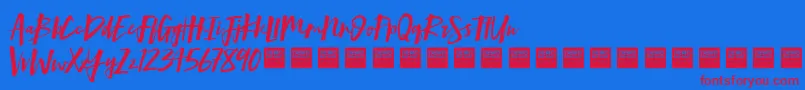 Mind Rush   Demo Font – Red Fonts on Blue Background