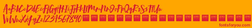 Mind Rush   Demo Font – Red Fonts on Orange Background