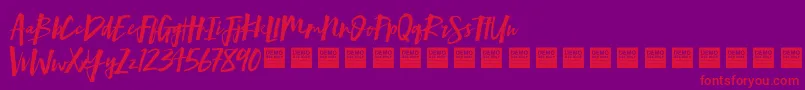 Mind Rush   Demo Font – Red Fonts on Purple Background