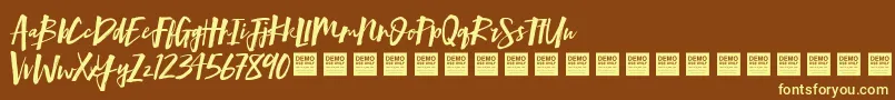 Mind Rush   Demo Font – Yellow Fonts on Brown Background