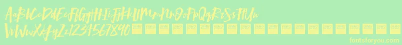 Mind Rush   Demo Font – Yellow Fonts on Green Background