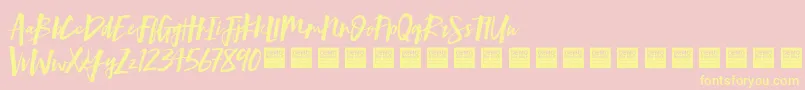 Mind Rush   Demo-Schriftart – Gelbe Schriften auf rosa Hintergrund