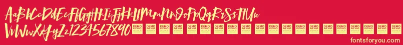 Mind Rush   Demo Font – Yellow Fonts on Red Background