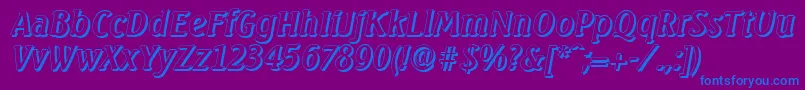 Police SeagullshadowItalic – polices bleues sur fond violet