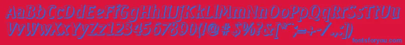 SeagullshadowItalic Font – Blue Fonts on Red Background