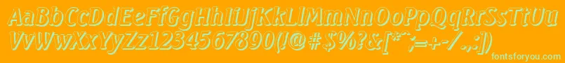 SeagullshadowItalic Font – Green Fonts on Orange Background