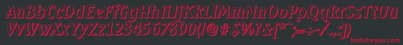 SeagullshadowItalic Font – Red Fonts on Black Background