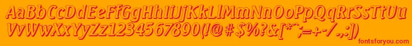 SeagullshadowItalic Font – Red Fonts on Orange Background