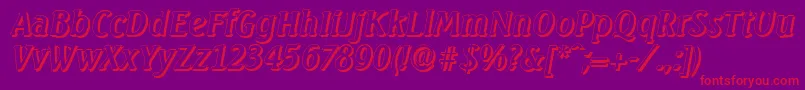 SeagullshadowItalic Font – Red Fonts on Purple Background
