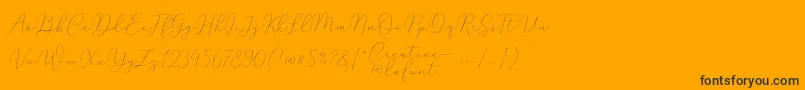 Mindline Script Demo-fontti – mustat fontit oranssilla taustalla