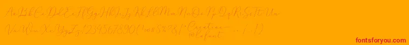 Mindline Script Demo-Schriftart – Rote Schriften auf orangefarbenem Hintergrund