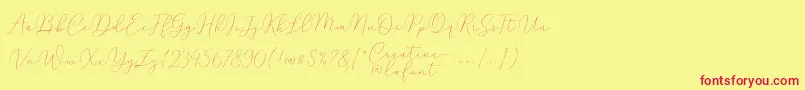 fuente Mindline Script Demo – Fuentes Rojas Sobre Fondo Amarillo