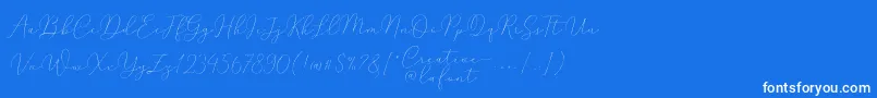 フォントMindline Script Demo – 青い背景に白い文字