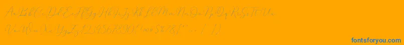 Mindline Slant Demo Font – Blue Fonts on Orange Background