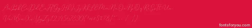 Police Mindline Slant Demo – polices roses sur fond rouge