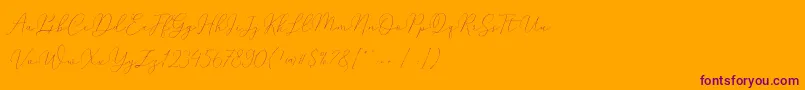Mindline Slant Demo Font – Purple Fonts on Orange Background