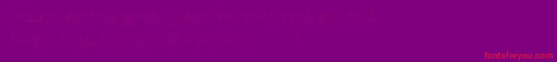 Mindline Slant Demo-Schriftart – Rote Schriften auf violettem Hintergrund