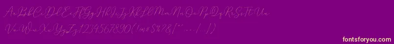 Mindline Slant Demo Font – Yellow Fonts on Purple Background