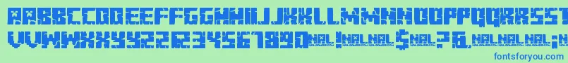 Шрифт Minecraft Evenings – синие шрифты на зелёном фоне
