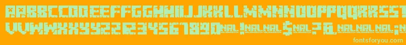Шрифт Minecraft Evenings – зелёные шрифты на оранжевом фоне
