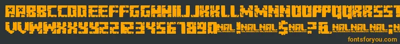 Minecraft Evenings-Schriftart – Orangefarbene Schriften auf schwarzem Hintergrund
