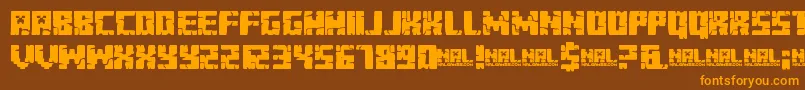 Minecraft Evenings Font – Orange Fonts on Brown Background