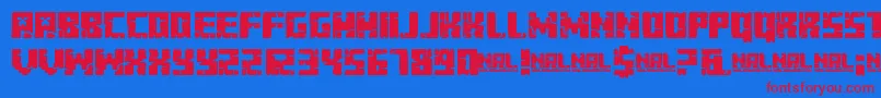 Police Minecraft Evenings – polices rouges sur fond bleu