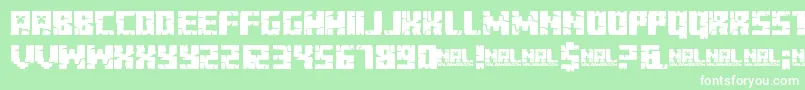 Czcionka Minecraft Evenings – białe czcionki na zielonym tle
