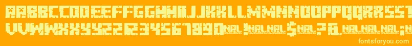 Czcionka Minecraft Evenings – żółte czcionki na pomarańczowym tle