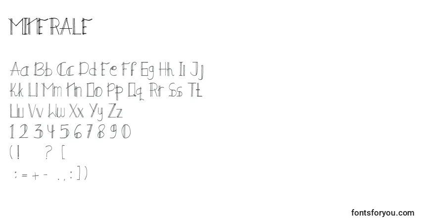 Шрифт MINERALE – алфавит, цифры, специальные символы