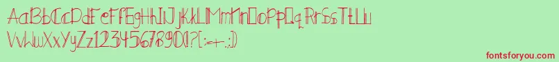 MINERALE Font – Red Fonts on Green Background