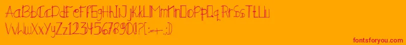 Шрифт MINERALE – красные шрифты на оранжевом фоне