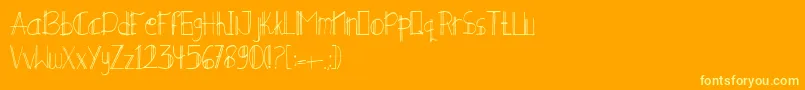 MINERALE Font – Yellow Fonts on Orange Background