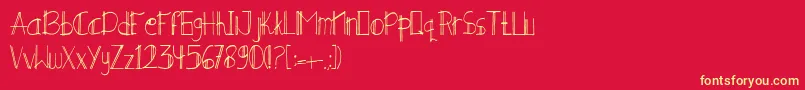 MINERALE Font – Yellow Fonts on Red Background