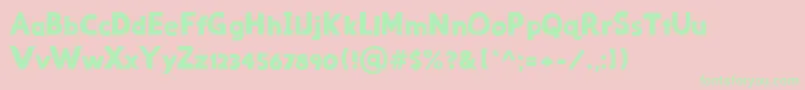 Mini Moment Font – Green Fonts on Pink Background