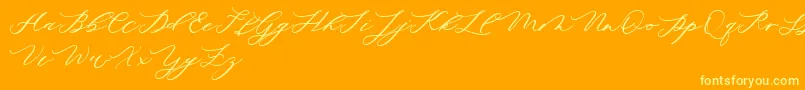 minimalist demo-Schriftart – Gelbe Schriften auf orangefarbenem Hintergrund