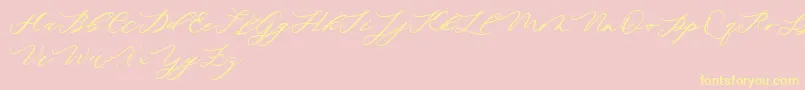 minimalist demo-Schriftart – Gelbe Schriften auf rosa Hintergrund
